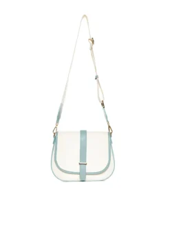 Borsa in pelle AMBRA canvas verde acqua – LOVINGBAGS
