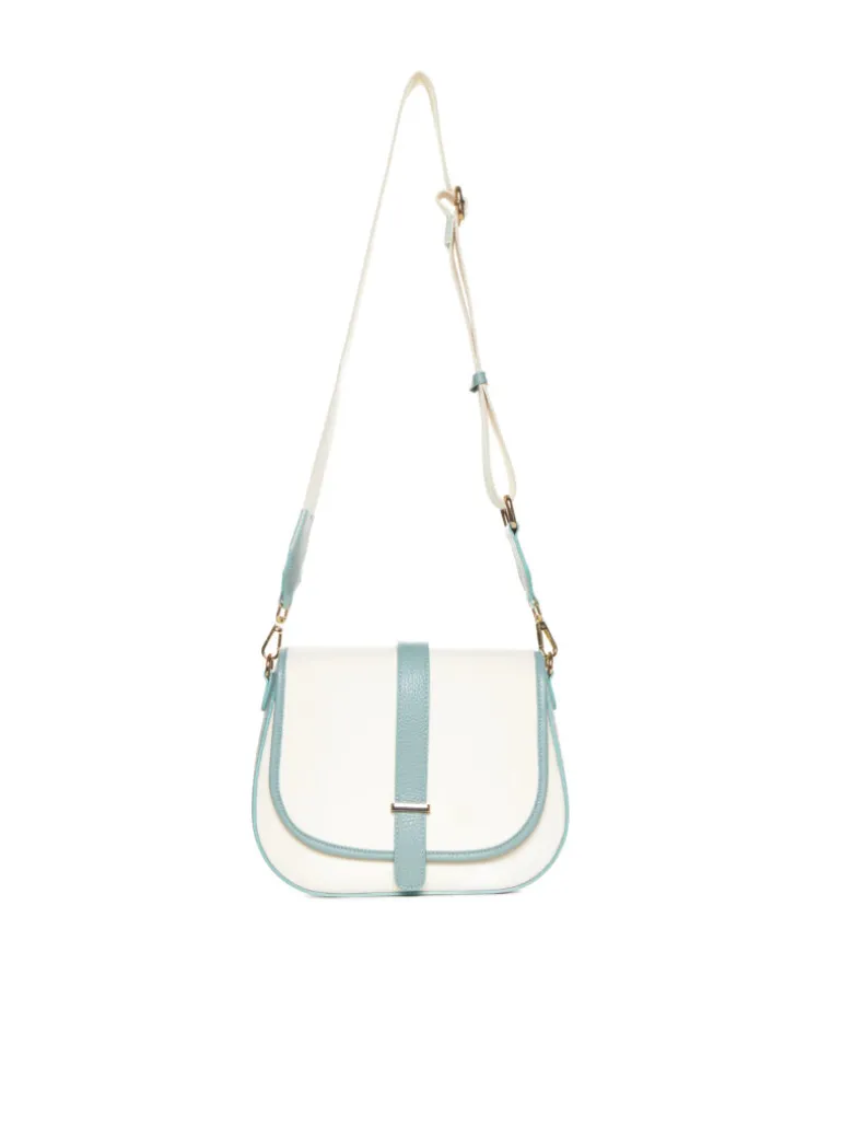 Borsa in pelle AMBRA canvas verde acqua – LOVINGBAGS