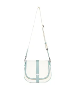 Borsa in pelle AMBRA canvas verde acqua – LOVINGBAGS