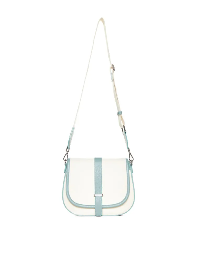 Borsa in pelle AMBRA canvas verde acqua – LOVINGBAGS