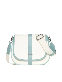 Borsa in pelle AMBRA canvas verde acqua – LOVINGBAGS
