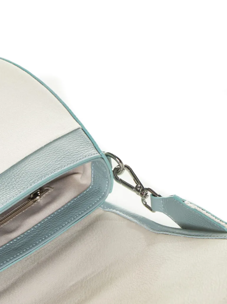 Borsa in pelle AMBRA canvas verde acqua – LOVINGBAGS