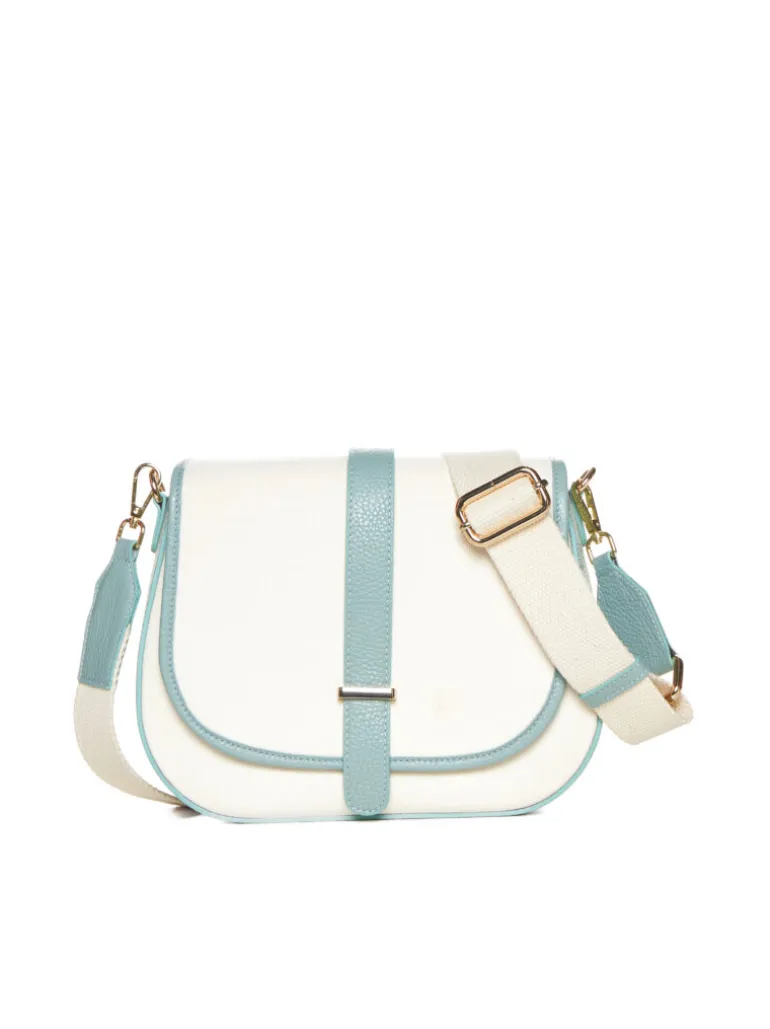Borsa in pelle AMBRA canvas verde acqua – LOVINGBAGS