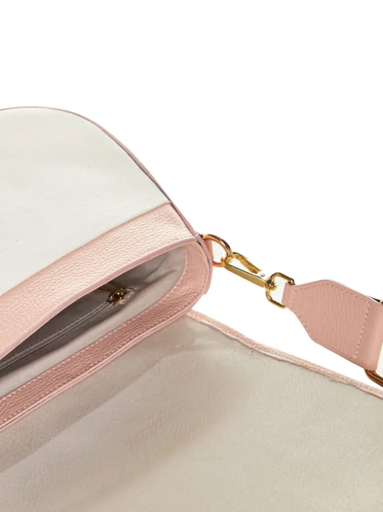 Borsa in pelle AMBRA canvas rosa – LOVINGBAGS