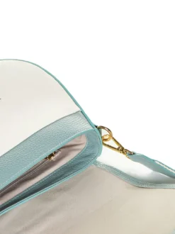 Borsa in pelle AMBRA canvas verde acqua – LOVINGBAGS
