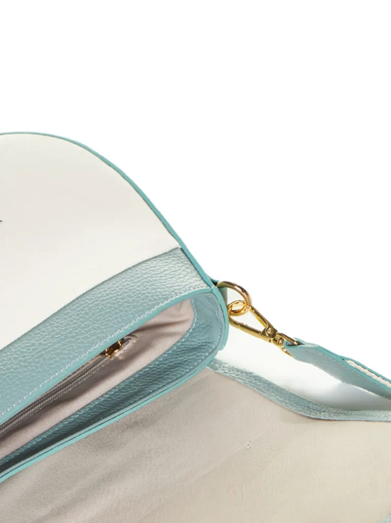 Borsa in pelle AMBRA canvas verde acqua – LOVINGBAGS