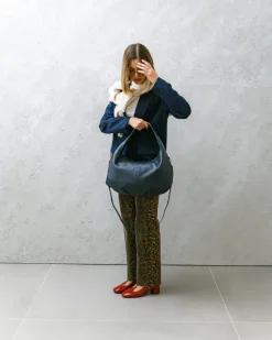 Borsa in pelle AMINA blu – LOVING BAGS