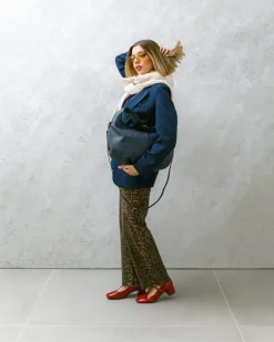 Borsa in pelle AMINA blu – LOVING BAGS