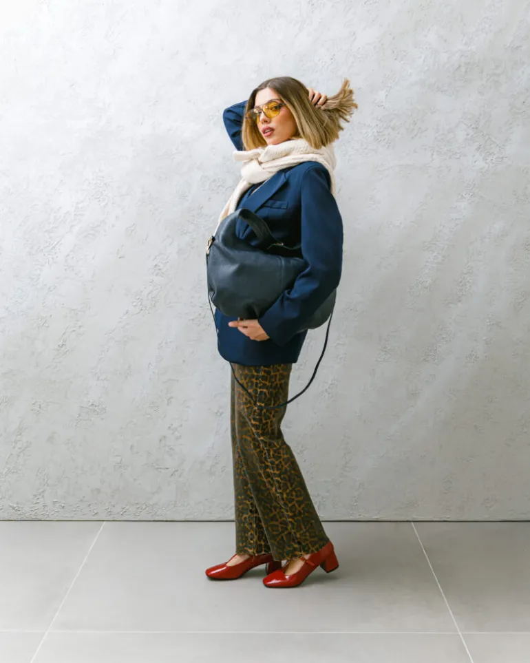 Borsa in pelle AMINA blu – LOVING BAGS