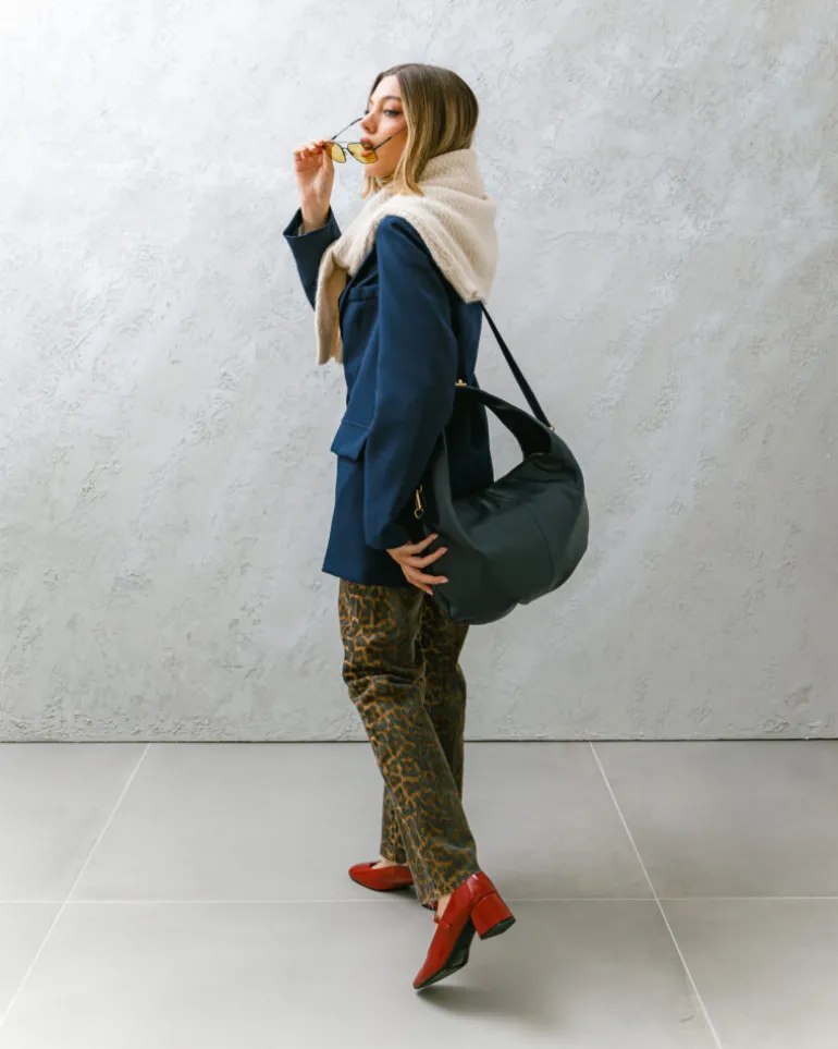 Borsa in pelle AMINA blu – LOVING BAGS