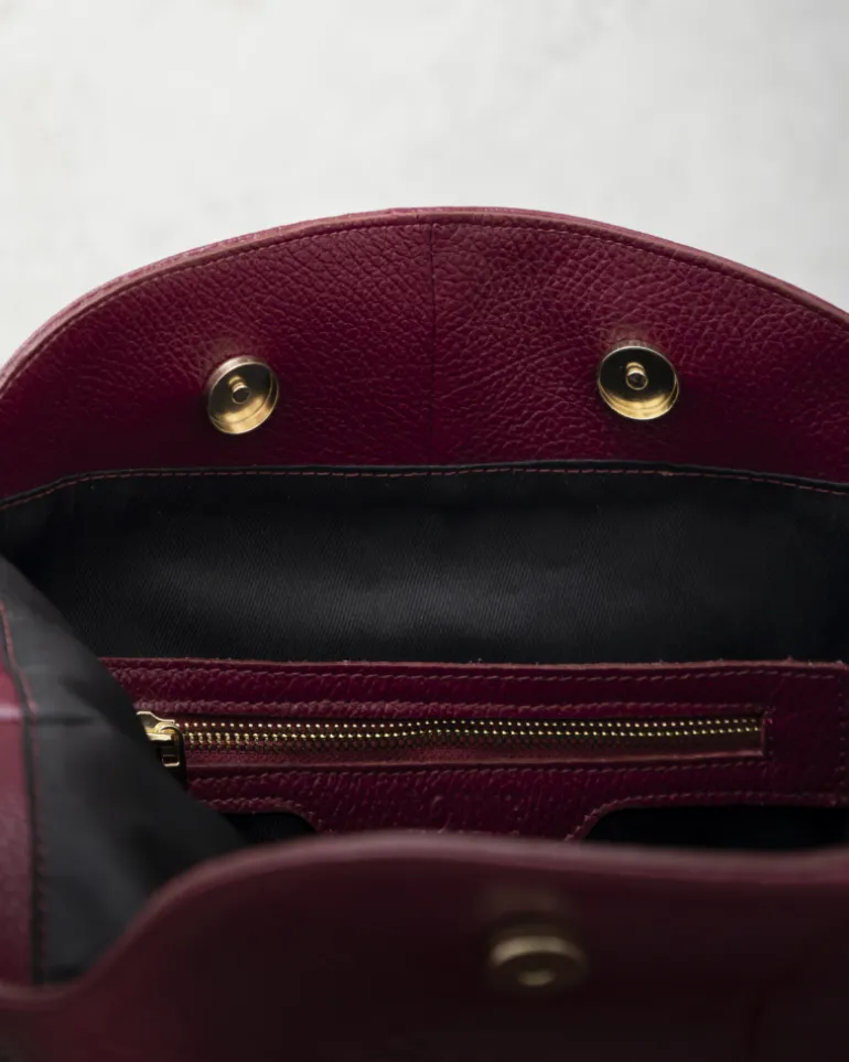 Borsa in pelle AMINA Bordeaux – LOVING BAGS