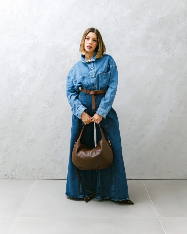 Borsa in pelle AMINA Marrone – LOVING BAGS
