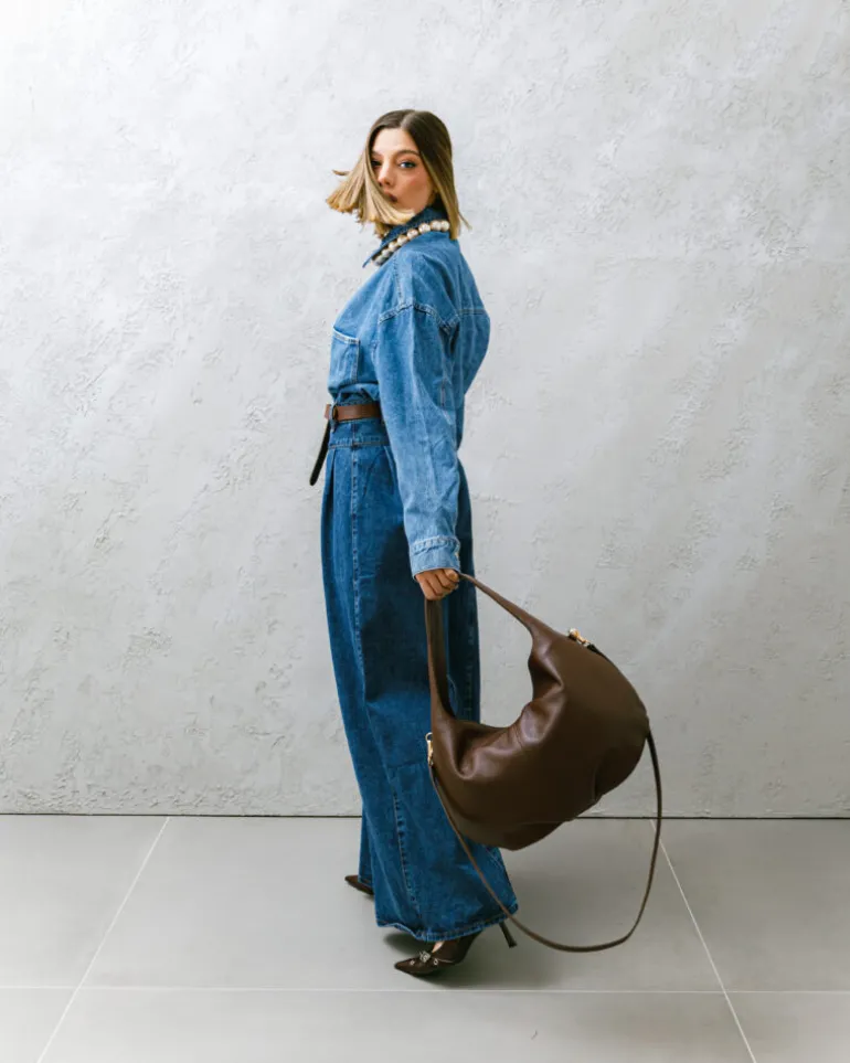Borsa in pelle AMINA Marrone – LOVING BAGS