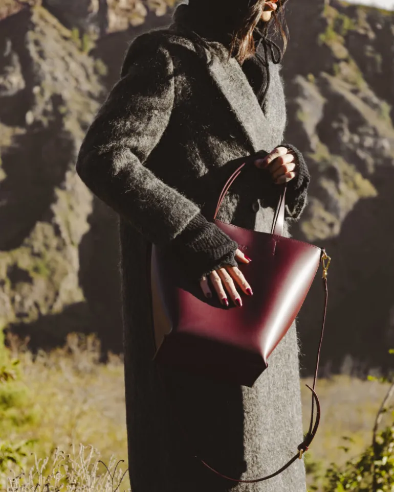 Borsa in pelle ATENA Borgogna – LOVING BAGS