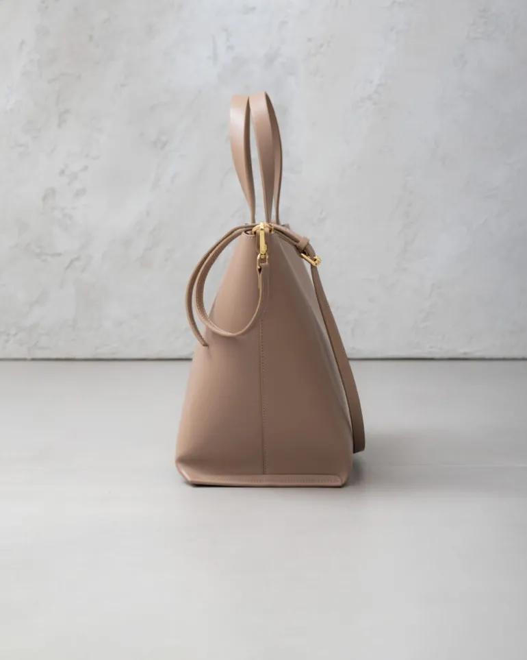 Borsa in pelle ATENA Taupe – LOVING BAGS