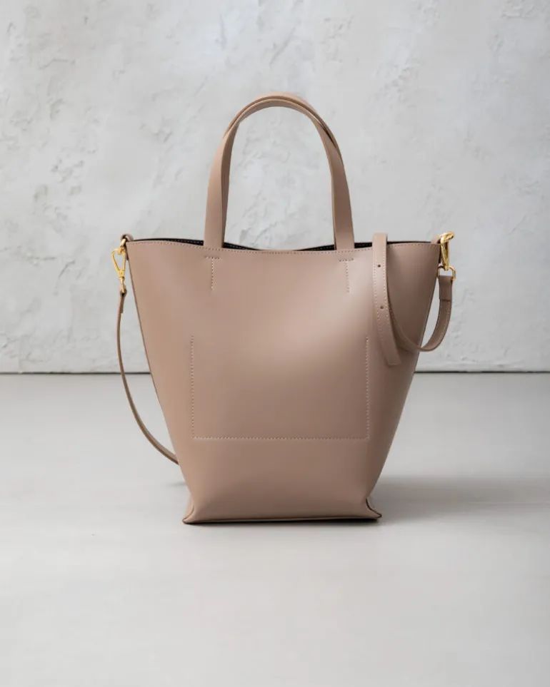 Borsa in pelle ATENA Taupe – LOVING BAGS