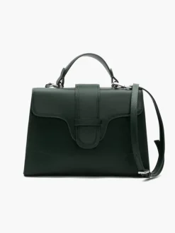 Borsa in pelle DIANA verde bosco argento – LOVING BAGS