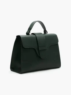 Borsa in pelle DIANA verde bosco argento – LOVING BAGS