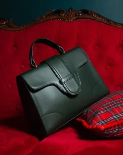 Borsa in pelle DIANA verde bosco argento – LOVING BAGS