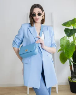 Borsa in pelle FRIDA azzurra – LOVING BAGS