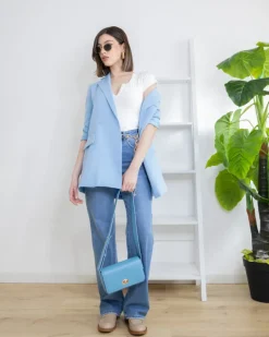 Borsa in pelle FRIDA azzurra – LOVING BAGS