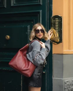 Borsa in pelle SIENNA bordeaux – LOVING BAGS