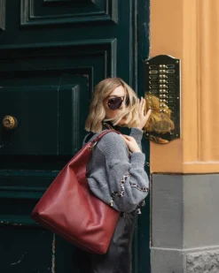 Borsa in pelle SIENNA bordeaux – LOVING BAGS