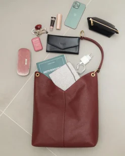 Borsa in pelle SIENNA bordeaux – LOVING BAGS