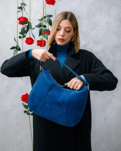 Borsa ROSE in camoscio – BLU