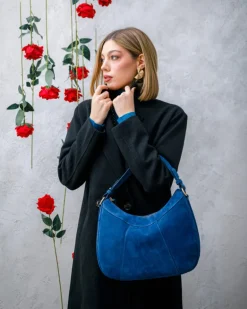 Borsa ROSE in camoscio – BLU