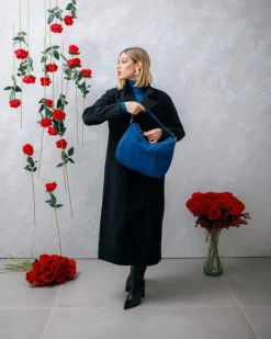 Borsa ROSE in camoscio – BLU