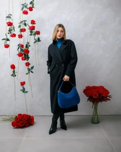 Borsa ROSE in camoscio – BLU
