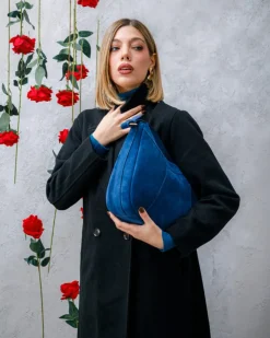 Borsa ROSE in camoscio – BLU