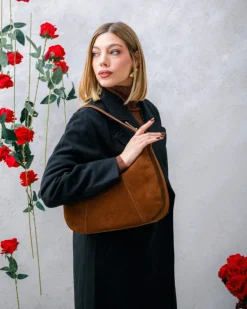 Borsa ROSE in camoscio – MARRONE