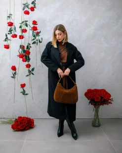 Borsa ROSE in camoscio – MARRONE