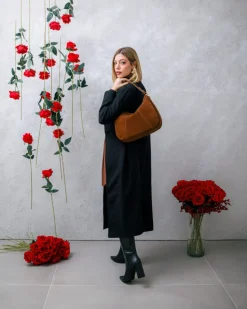 Borsa ROSE in camoscio – MARRONE