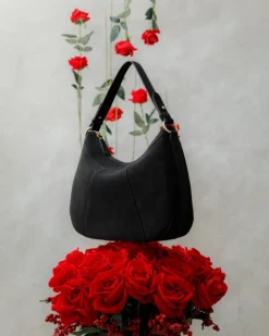 Borsa ROSE in camoscio – NERA