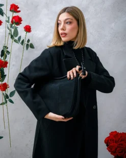 Borsa ROSE in camoscio – NERA