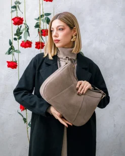Borsa ROSE in camoscio – TORTORA