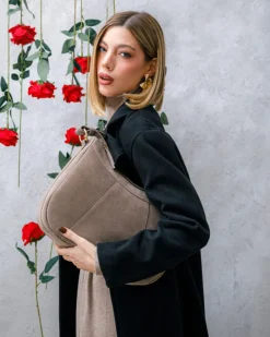 Borsa ROSE in camoscio – TORTORA