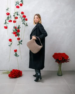 Borsa ROSE in camoscio – TORTORA