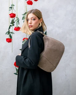 Borsa ROSE in camoscio – TORTORA