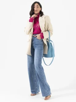 Borsa secchiello SOPHIA azzurra – LOVING BAGS