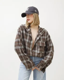 Camicia a quadri con cappuccio – H6908