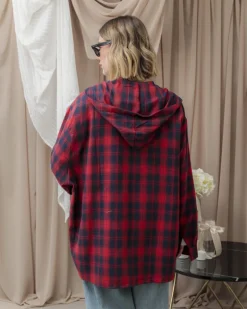 Camicia a quadri con cappuccio – H6908