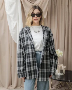 Camicia a quadri con cappuccio – H6908