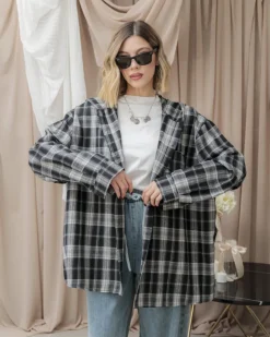 Camicia a quadri con cappuccio – H6908
