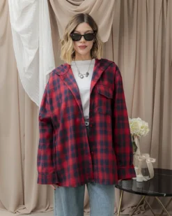 Camicia a quadri con cappuccio – H6908