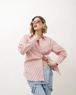 Camicia a righe con nodo – L1753