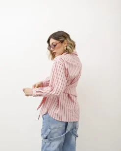 Camicia a righe con nodo – L1753